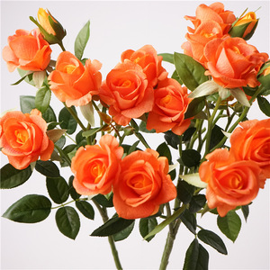 Ventes en gros de fleurs artificielles en latex, roses artificielles, roses de <span class=keywords><strong>jardin</strong></span> multi-têtes, toucher réaliste, hydratées, pour mariage et fête - Product Image 3