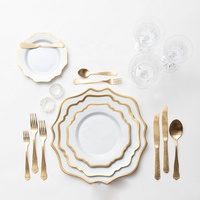 Assiettes de luxe en porcelaine de chine, assiettes de dîner irrégulières en céramique or blanc tournesol vaisselle de mariage assiette de service