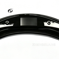 Volant en fibre de carbone forgée LED avec revêtement en cuir pour l'intérieur de la voiture, compatible avec Mustang GT 2015 2016 2017 2018 2022