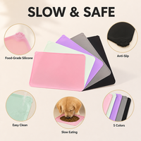 Tapis d'alimentation pour animaux de compagnie en silicone de qualité alimentaire, résistant aux morsures, inodore, avec empreintes de pattes, rebord surélevé, anti-fuite, facile à nettoyer, pour chiens et chats
