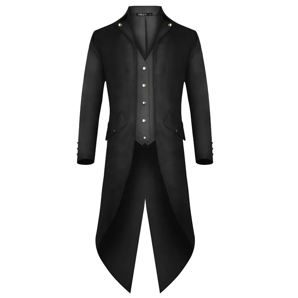 गर्म बेच हेलोवीन काले बरसती Cosplay पार्टी Tailcoat कस्टम मेड प्लस आकार के लिए पॉलिएस्टर Steampunk गोथिक कॉस्टयूम पुरुषों यूनिसेक्स