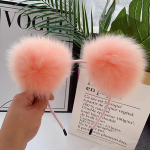 真正的狐狸毛皮毛茸茸的猫耳朵头带狐狸耳朵现实毛绒动物耳朵头饰哥特配饰角色扮演庆祝活动 - Product Image 2