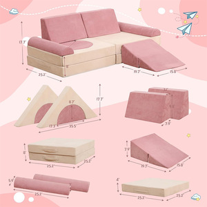 Children's <b>Folding</b> Play <b>Sofa</b> Foam Cushion Set For Indoor Home Use Age 2 4 Years Unisex - Product Image 2