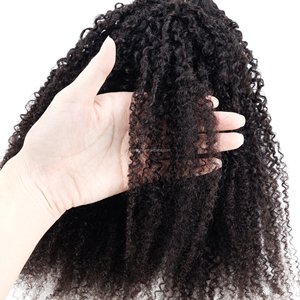 20 pollici nero naturale 7 pezzi <span class=keywords><strong>Per</strong></span> Set africano Jerry Clip ricci in 100% vergine capelli umani extension Clip-in trama capelli - Product Image 2