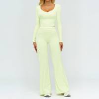 Ensemble de yoga sans coutures pour femmes, pantalon large, tenue de yoga pour femme, vêtements de sport respirants