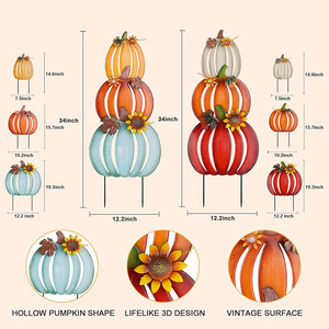 Jardín al aire libre Estaca móvil con energía solar Impermeable Beadable Cosecha Bendiciones Otoño Material <span class=keywords><strong>de</strong></span> <span class=keywords><strong>hierro</strong></span> móvil - Product Image 2