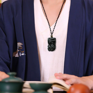 หยกดำธรรมชาติ เกรด A หยกเจไดต์ บิกซี่ เงินนำโชค จี้หยกเนื้อไอซ์ - Product Image 1