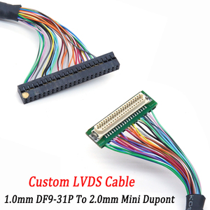 Kabel Ekstensi LVDS Dupont Kecil 31Pin OEM Pabrik, Pitch 1.0mm DF9-31P ke Pitch 2.0mm untuk Peralatan Uji Layar Tertanam - Product Image 1