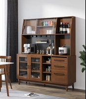 Buffet console moderne en bois avec portes coulissantes, meubles de cuisine et de salle à manger pour le rangement du salon