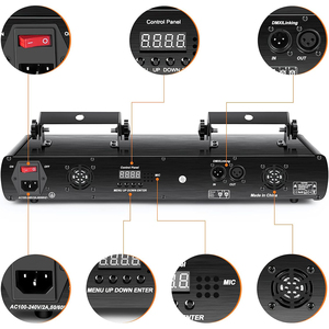 Đèn Chiếu <span class=keywords><strong>Laser</strong></span> Hiệu Ứng Sân Khấu Bốn Lỗ U'King, Đèn Chiếu Sân Khấu Dj, Vũ Trường Cho Buổi Tiệc, Quán Bar, Câu Lạc Bộ - Product Image 5
