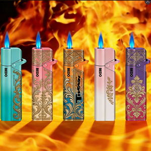Briquet torche promotionnel à flamme jet de <span class=keywords><strong>butane</strong></span> rechargeable, coupe-vent, en plastique, pour cadeau d'affaires, usage extérieur et fumeurs - Product Image 1
