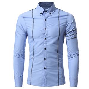 Chemise à manches longues pour homme, coupe ajustée, à carreaux, boutonnée, décontractée, au design le plus récent - Product Image 4