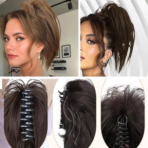 Perruque <span class=keywords><strong>chignon</strong></span> bouclé désordonné <span class=keywords><strong>avec</strong></span> pince à cheveux, <span class=keywords><strong>queue</strong></span> <span class=keywords><strong>de</strong></span> <span class=keywords><strong>cheval</strong></span> droite et anneau, pour le commerce extérieur, vente en gros - Product Image 5
