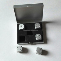 XBB Club Bar Jeu de dés en métal 16 mm, couleur unie or et argent, en aluminium, pour le voyage