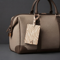 Étiquette de bagage personnalisée en cuir de haute qualité pour sublimation, forme sac de voyage, porte-badge nominatif