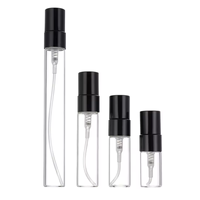 Mini flacon en verre de 1,5 ml et 2 ml avec pulvérisateur à pompe, sérigraphie, bouteille vide à col serti, échantillon de parfum, emballage cosmétique, diffuseur à bâtonnets