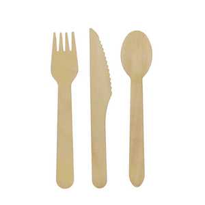 Ensemble de <span class=keywords><strong>couverts</strong></span> jetables en <span class=keywords><strong>bois</strong></span> personnalisés, écologiques et modernes, 140 mm et 160 mm, kit fantaisie pour les fêtes d'enfants - Product Image 1