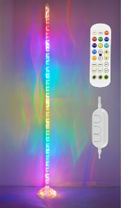 Lámpara de Pie Inteligente RGBIC de Cristal de 10W, Controlada por Aplicación, con Cambio de Color para el Hogar - Product Image 3