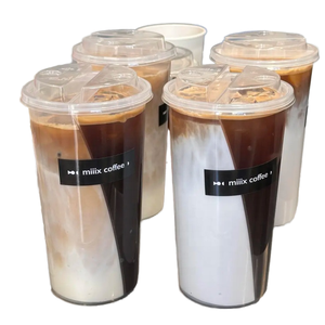 New Style 16OZ 24OZ Juice Bubble Tea Boba Single Wall Disposable PP <b>Plastic</b> <b>Cups</b> Conjoined <b>Cup</b> - Product Image 1