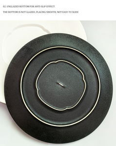 Creativo piatto <span class=keywords><strong>di</strong></span> bistecca occidentale con personalità in ceramica bianco e nero con insalata <span class=keywords><strong>giapponese</strong></span> Set <span class=keywords><strong>di</strong></span> stoviglie per la colazione - Product Image 6