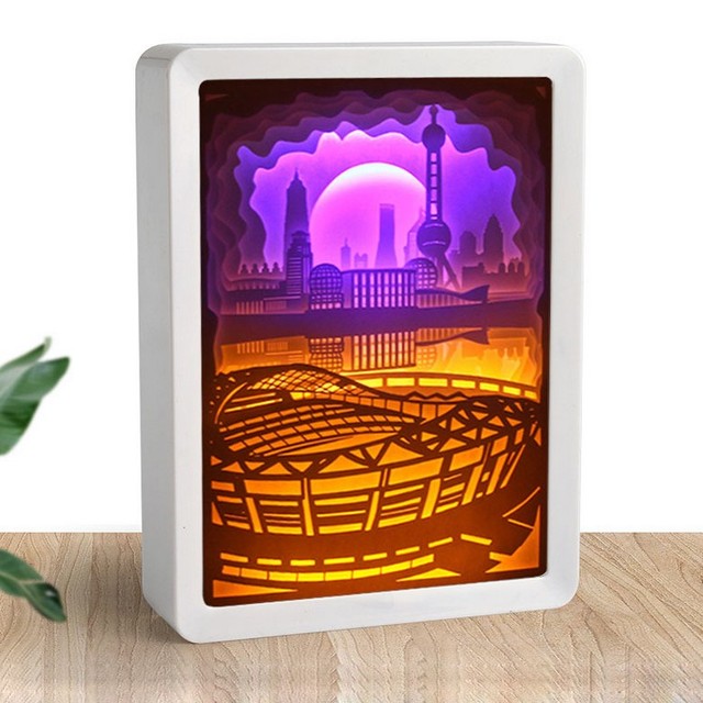 Wholesale Shadow Box Frame with LED Paper Cut Shadow Picture Box Frame 3D Light
