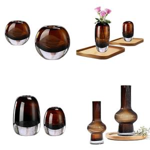 Jarrón de cerámica esmaltada de colores, pulido, de estilo antiguo, de alta gama, para decoración de casas modelo y arreglos florales. - Product Image 5