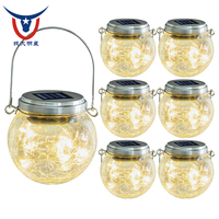 Guirlande lumineuse LED solaire en fil de cuivre IP65 pour extérieur, boule décorative craquelée, ampoule féerique, blanc chaud, lampe d'arbre pour Noël, jardin