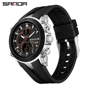 Sanda 6279 Men's Multifunctional <b>Digital</b> Sports <b>Watch</b> with Countdown Snooze Alarm 50M <b>Waterproof</b> - Product Image 1