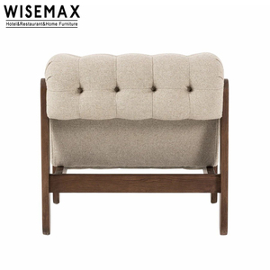 WISEMAX Mobilier de salon vintage en bois massif Canapé simple Chaise en peluche avec bouton en <span class=keywords><strong>cuir</strong></span> capitonné <span class=keywords><strong>Fauteuil</strong></span> <span class=keywords><strong>club</strong></span> d'appoint - Product Image 6