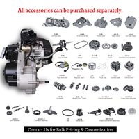 Moteur de moto 180CC 4 temps avec boîte de vitesses inversée, refroidissement par air, démarrage au kick, CVT, pour Honda Yamaha