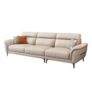 Divano Lineare per Soggiorno di Piccole Dimensioni, Moderno e Semplice, in Tessuto Tecnologico di Lusso Leggero, per Uso Domestico, Tutto in Pelle - Product Image 4