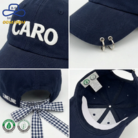 Casquettes de baseball personnalisées de qualité supérieure, petites séries, avec broderie sur mesure et nœud papillon métallique pour marque de créateur OEM