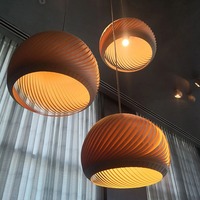 Lampe à suspension moderne en bois Décor Restaurant Escalier en colimaçon Lustre Créatif E27 pour Café Allée Cuisine Île Étude