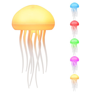 Ngoài trời dễ thương Acrylic trắng RGB đứng bàn Bảng trang trí nội thất Led nhảy múa tâm trạng nổi ánh sáng ban đêm sứa đèn - Product Image 1