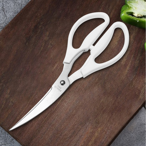 <b>Kitchen</b> <b>Scissors</b> Stainless Steel White Elbow Shape For Home Use Chicken Duck Fish Cutting - Product Image 2