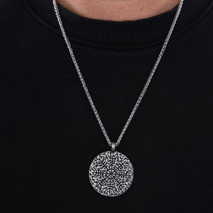 RTS paslanmaz çelik viking Symbol visir sembol kolye kolye Retro gri madalyon yuvarlak sikke erkekler paslanmaz çelik Charm kolye - Product Image 2