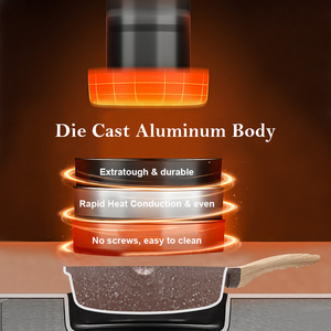 Sanlang kiểm soát nhiệt độ loạt đúc nhôm nấu ăn nồi đặt nhôm gốm Cookware Set không dính - Product Image 4