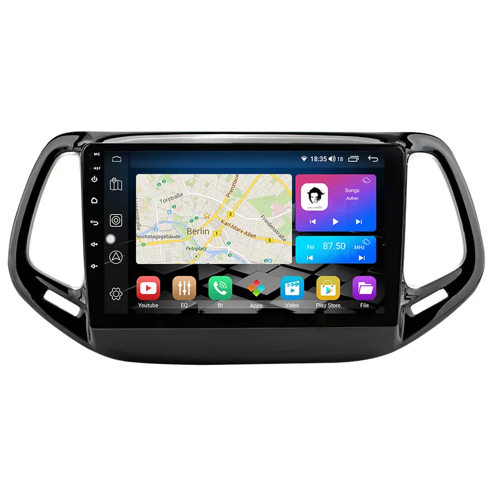 LEHX L6Pro 2 din Android Auto Rádio Carplay 4G para Jeep Compass 2 MP 2017-2019 Carro Multimídia Estéreo GPS autoradio DVD