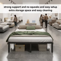Cadre de lit en fer robuste avec support renforcé, sans bruits, installation facile, en acier, design double, taille King Size