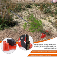Estrattore di Erbacce Manuale JH-Mech con Struttura Pivot Lock, Forza di Leva a Lungo Raggio, Impugnatura Antiscivolo con Tacche per Estrazione di Erbacce e Arbusti