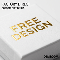 Caja de Embalaje de Joyería de Lujo con Tapa Rígida de Papel Texturizado Blanco, Logotipo Personalizado con Estampado en Dorado, Forro de Esponja Portátil para Anillos