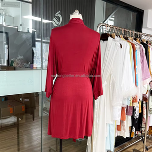 Nhà Sản Xuất Nguồn Cung Cấp Phụ Nữ Phương Pháp Vải Tùy Chỉnh Dệt Kim Áo Ngủ Áo Dành Cho Người Lớn Spa Áo Thiết Kế Sexy Loungewear Ngủ Áo Choàng Tắm - Product Image 3