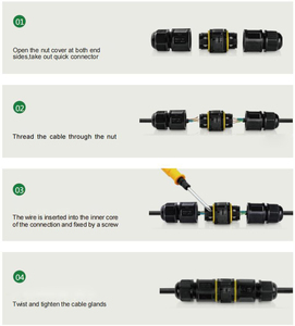 Conector de Desconexión Rápida Impermeable IP68, Enchufe de 2-5 Pines, 24A 450V, Conector de Cable Eléctrico con Junta Sellada - Product Image 3