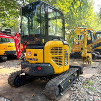 Mini-excavatrice Komatsu PC35 d'occasion, 3,5 tonnes, sur chenilles en caoutchouc, pompe d'origine PC35MR, pour travaux de jardinage et de terrassement