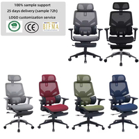 Chaise de bureau pivotante ergonomique de luxe moderne de haute qualité, inclinable et réglable, à dossier haut, pour le personnel et le télétravail