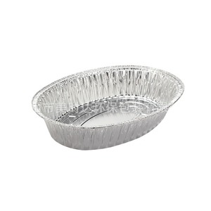 Aluminum Foil Turkey Plate 4100ml Round Oven Safe <b>Disposable</b> Roasting Pan For Barbecue Takeaway - Product Image 2