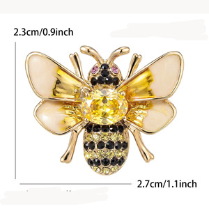 Broche vintage en forme d'abeille pour <span class=keywords><strong>homme</strong></span> et femme, petite broche en strass, insecte, pour accessoires vestimentaires de mariage, vente en gros - Product Image 6