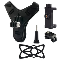 Support de mentonnière rotatif Gohoda 5-en-1 pour casque de moto avec sangle pour téléphone portable et caméra d'action GoPro Hero