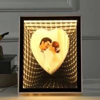 Cadre photo miroir magique LED 3D personnalisé vierge pour sublimation, idéal pour cadeaux et décoration