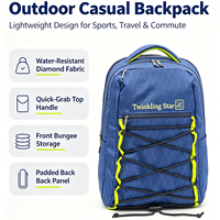 Sac à dos Ripstop pour sports de plein air avec chaîne de fixation élastique, intérieur en maille, multi-compartiments, pour voyage, randonnée, ordinateur portable, homme/femme, OEM